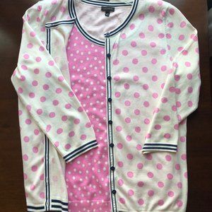 Talbots polka dot sweater set